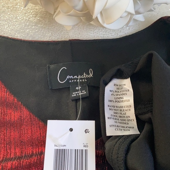 ❤️‍🔥 NWT Metallic Red Ruffle Cocktail Midi Dress - Picture 12 of 16